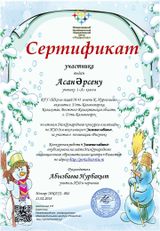 Образец Сертификата
