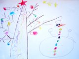 Рисунок "Зима" - Норкова Алиса - 3,5 года