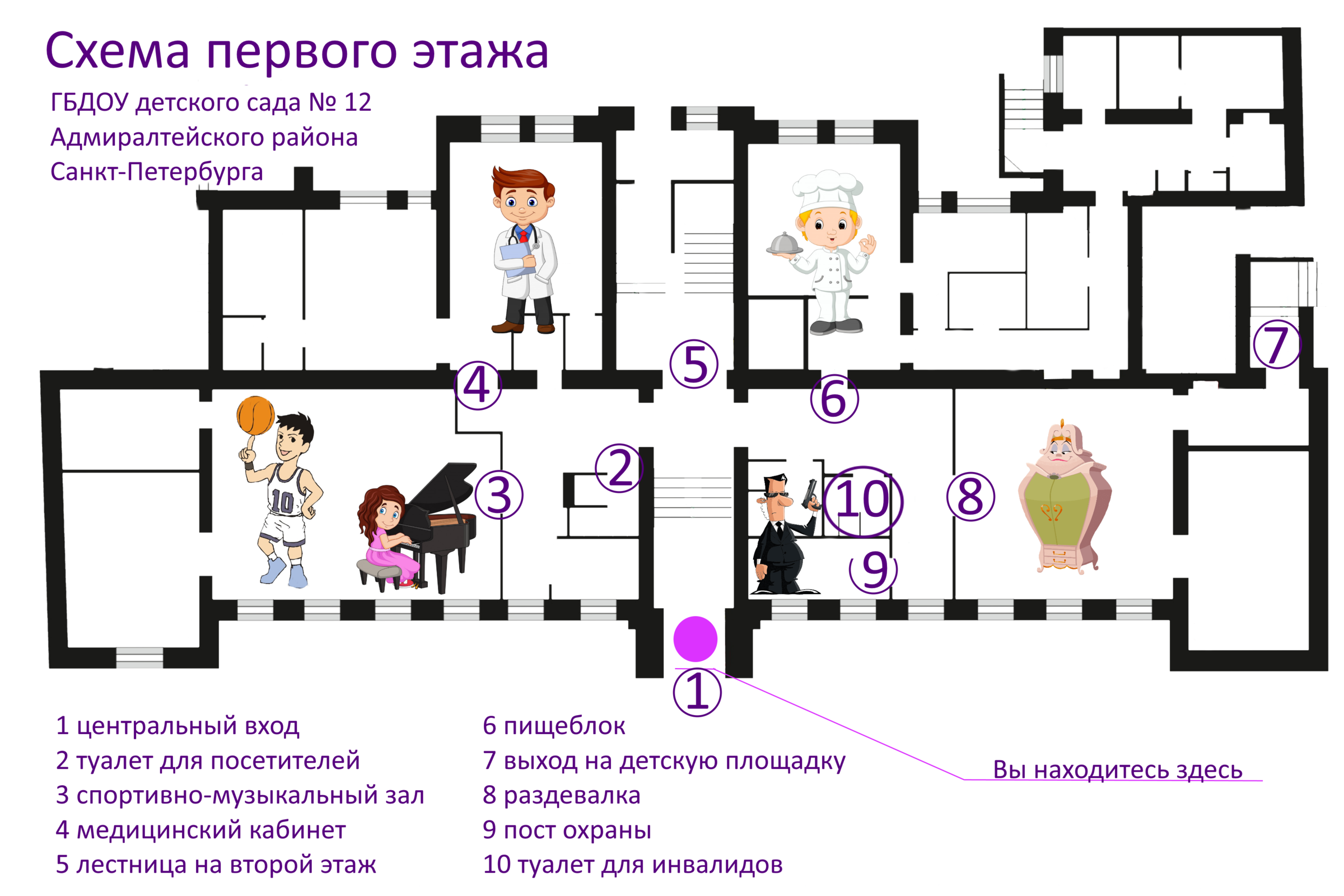 На плане изображен торговый комплекс слева от центрального