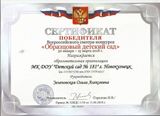 Сертификат победителя Всероссийского смотра-конкурса "Образцовый детский сад", 2018 год