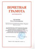 Почётная Грамота Министерства образования и науки Российской федерации - 2015 год