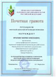 Почётная грамота профсоюза работников народного образования и науки РФ, г. Иркутск - 2019 год