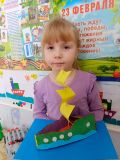 Гудкова Анастасия, 5 лет, участница творческого конкурса " Защитники Родины моей", посвященного Дню защитников Отечества.