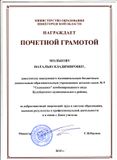 Почетная грамота Министерства образования и науки Нижегородской области