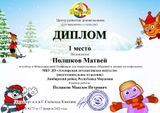 Полшков Матвей - 1 место
