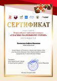 Сертификат участника. Кожевникова Мария