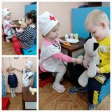 Игровой сюжет "Осмотр пациента врачом"-младшая гр.