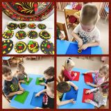 Занятие по лепке: "Тарелочка в стиле хохломской росписи "в средней группе Радуга.