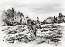 Ильинский монастырь. Куракина Елена, графика, 2015