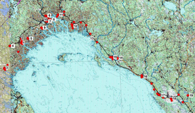 Map of water discharge points (investigated)