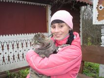 Надюшка и кошка (или кот) =)