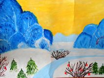 3 место -Баранова Елена, Зимнее волшебство, изобразительное искусство, Светлогорская СШ, Баринова Ирина Анатольевна, 15 лет