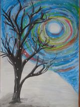 2 место - Агеева Диана, Зимняя тайна, Силинская ОШ,изобразительное искусство,Муратова Мария Сергеевна,14 лет