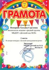 Смотр- конкурс "Лучший центр развития речи"