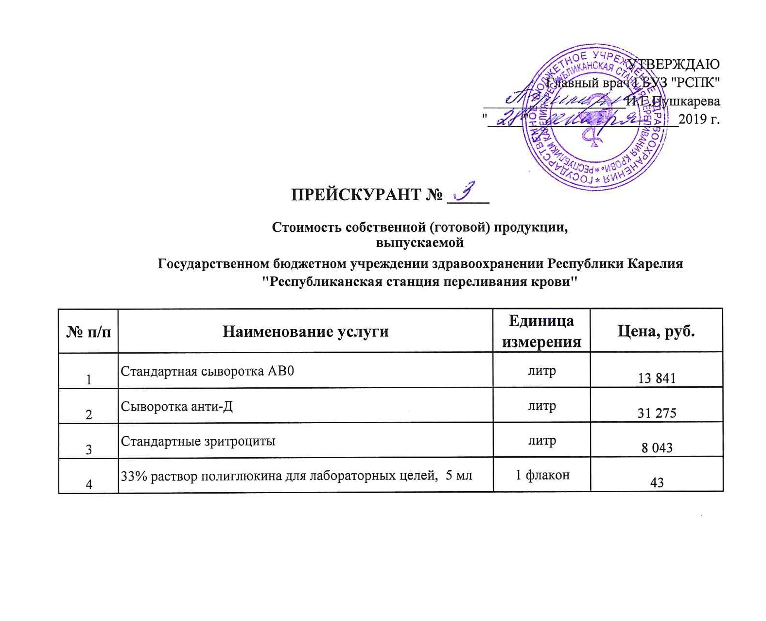 Станция переливания крови Карелии. Платные услуги