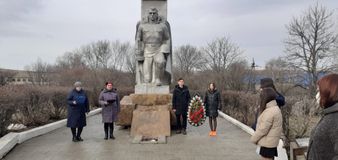 Митинг, посвященный освобождению Красносулинкого района от фашистских захватчиков. февраль 2021