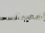 Костомукша. Зима 1980 г. ДК "Дружба",  площадь.